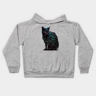 Black Cat of Magic Text Kids Hoodie